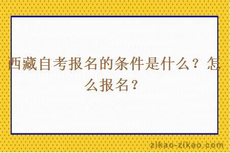 西藏自考报名的条件是什么？怎么报名？