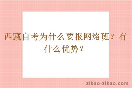 西藏自考为什么要报网络班？有什么优势？