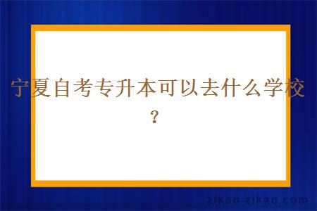 宁夏自考专升本可以去什么学校？