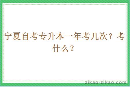 宁夏自考专升本一年考几次？考什么？