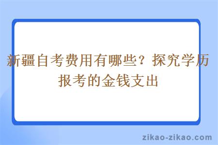 新疆自考费用有哪些？探究学历报考的金钱支出