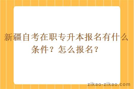 新疆自考在职专升本报名有什么条件？怎么报名？