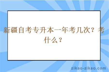 新疆自考专升本一年考几次？考什么？