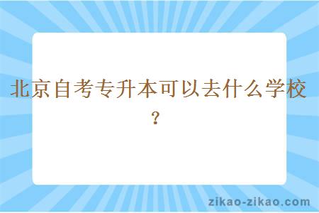 北京自考专升本可以去什么学校？