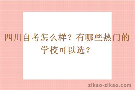 四川自考怎么样？有哪些热门的学校可以选？