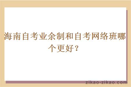 海南自考业余制和自考网络班哪个更好？