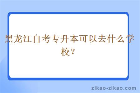 黑龙江自考专升本可以去什么学校？