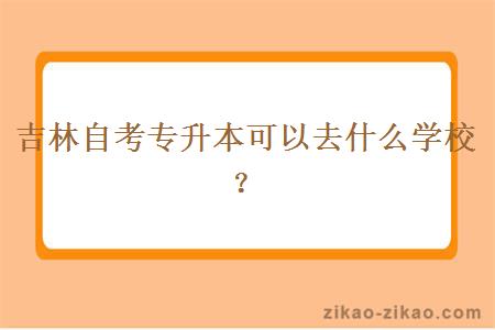 吉林自考专升本可以去什么学校？