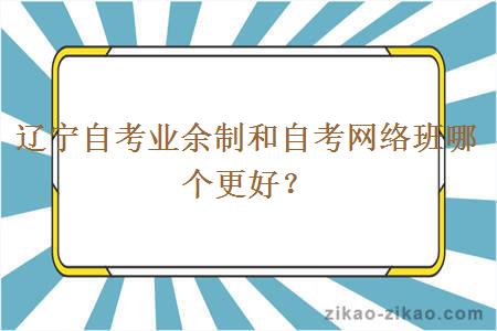 辽宁自考业余制和自考网络班哪个更好？