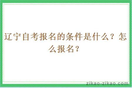 辽宁自考报名的条件是什么？怎么报名？