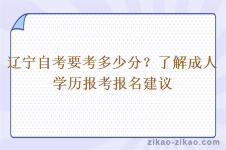 辽宁自考要考多少分？了解成人学历报考报名建议