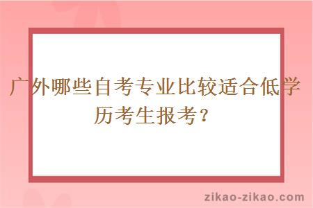 广外哪些自考专业比较适合低学历考生报考？