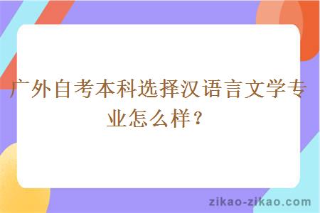 广外自考本科选择汉语言文学专业怎么样？