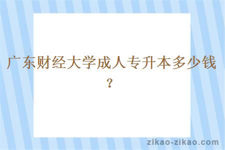 广东财经大学成人专升本多少钱？