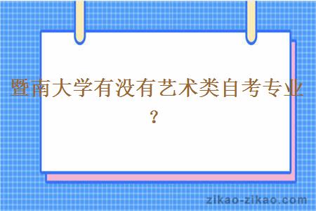 暨南大学有没有艺术类自考专业？