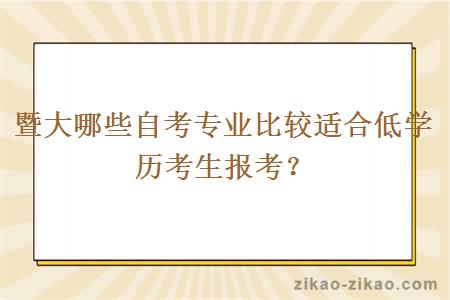 暨大哪些自考专业比较适合低学历考生报考？