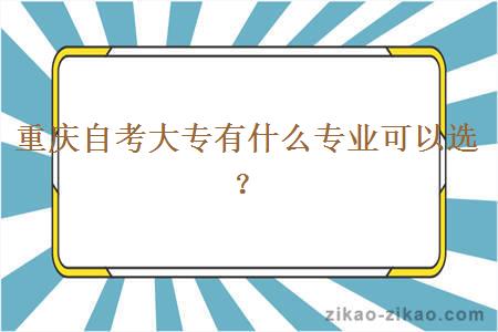 重庆自考大专有什么专业可以选？