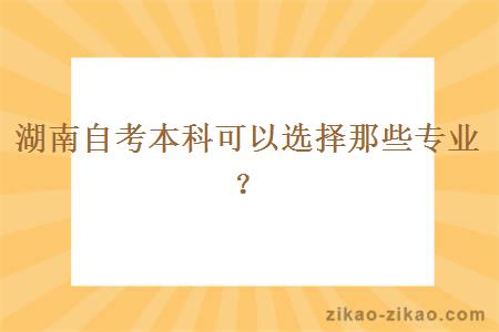 湖南自考本科可以选择那些专业？