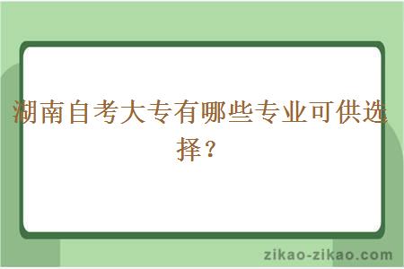 湖南自考大专有哪些专业可供选择？