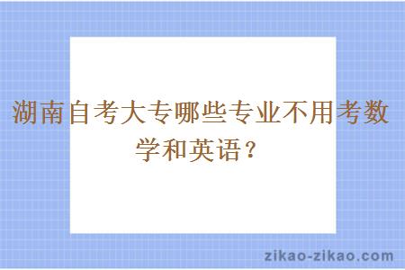 湖南自考大专哪些专业不用考数学和英语？