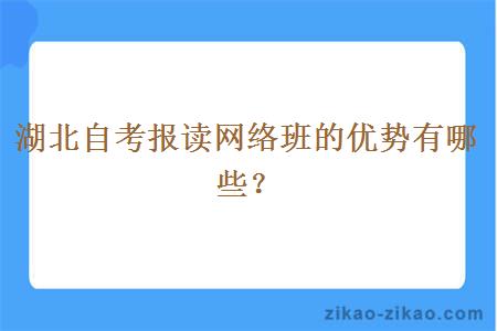 湖北自考报读网络班的优势有哪些？