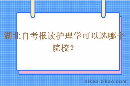 湖北自考报读护理学可以选哪个院校？