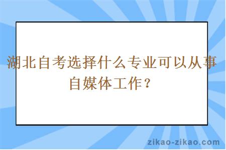 湖北自考选择什么专业可以从事自媒体工作？