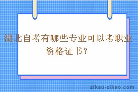 湖北自考有哪些专业可以考职业资格证书？