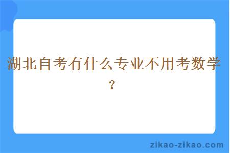 湖北自考有什么专业不用考数学？