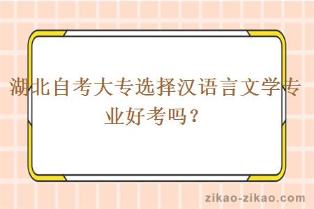 湖北自考大专选择汉语言文学专业好考吗？