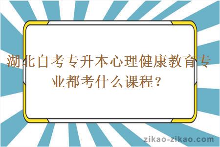 湖北自考专升本心理健康教育专业都考什么课程？