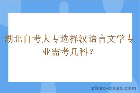 湖北自考大专选择汉语言文学专业需考几科？