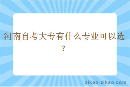 河南自考大专有什么专业可以选？