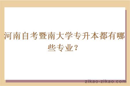 河南自考暨南大学专升本都有哪些专业？