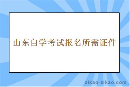 山东自学考试报名所需证件