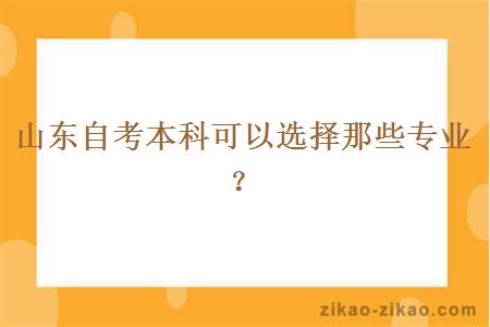 山东自考本科可以选择那些专业？