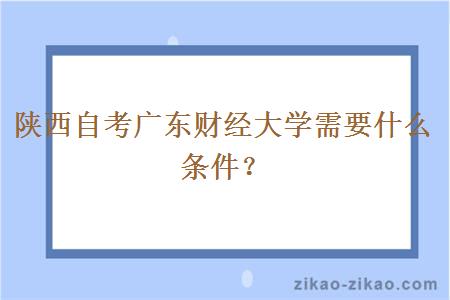 陕西自考广东财经大学需要什么条件？