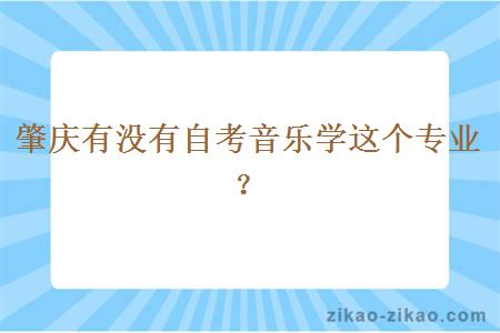 肇庆有没有自考音乐学这个专业？