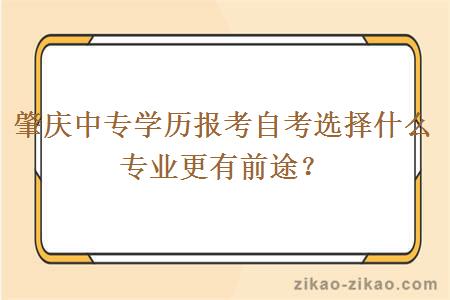 肇庆中专学历报考自考选择什么专业更有前途？