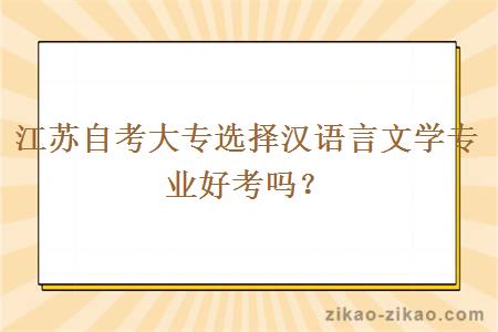 江苏自考大专选择汉语言文学专业好考吗？