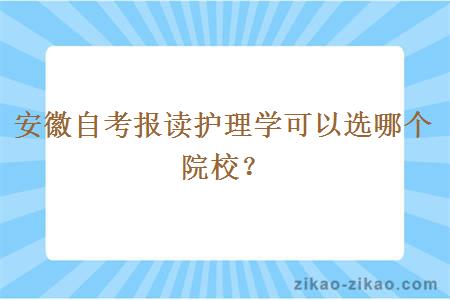 安徽自考报读护理学可以选哪个院校？