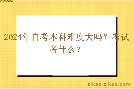 2024年自考本科难度大吗？考试考什么？