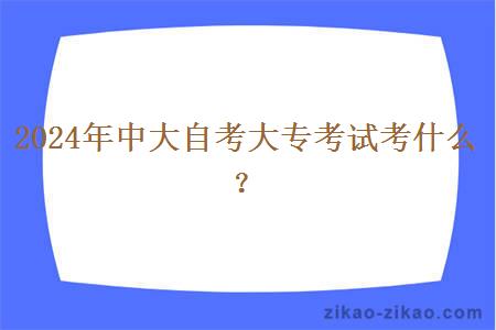 2024年中大自考大专考试考什么？