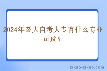 2024年暨大自考大专有什么专业可选？