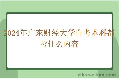 2024年广东财经大学自考本科都考什么内容？