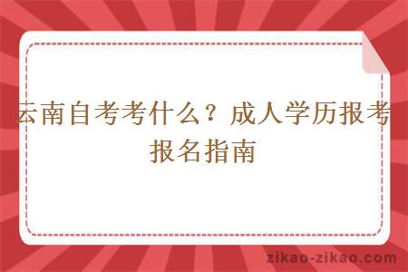 云南自考考什么？成人学历报考报名指南