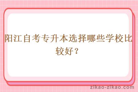 阳江自考专升本选择哪些学校比较好？