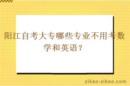 阳江自考大专哪些专业不用考数学和英语？