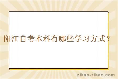 阳江自考本科有哪些学习方式？