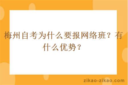 梅州自考为什么要报网络班？有什么优势？